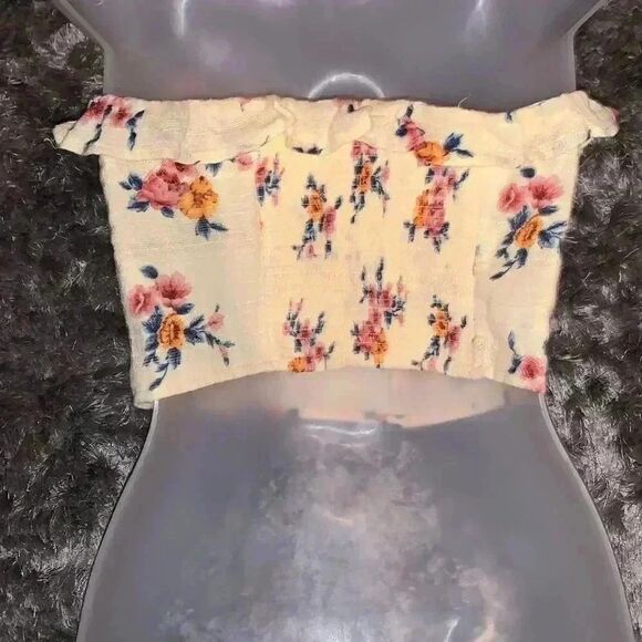American eagle corset crop top with flowers size small - Picture 2 of 3